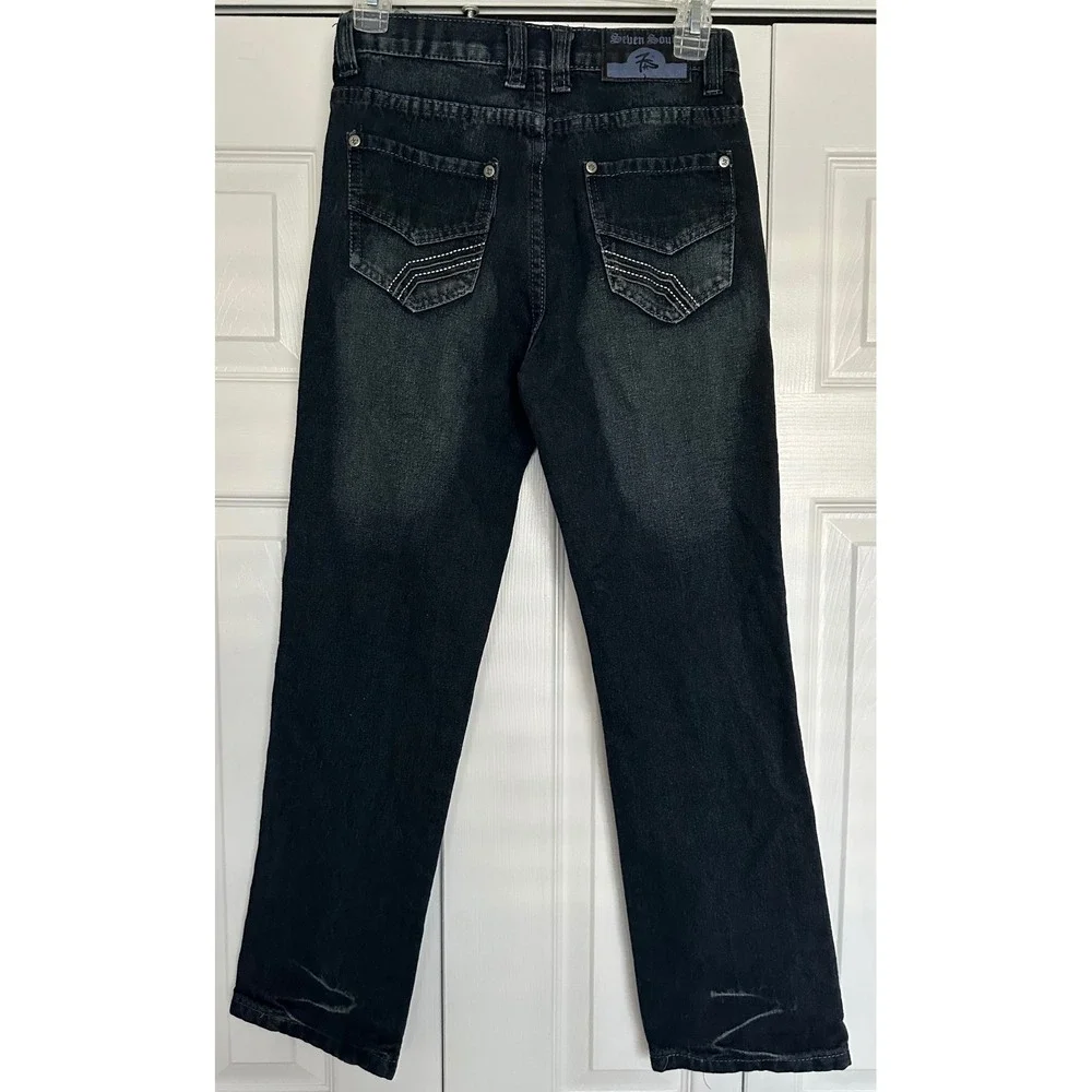 Seven Souls Kids Boys Jeans Size‎ 14 Dark Wash Straight Leg DenI'm